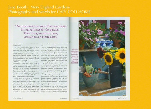 Another favorite vendor is a local Orleans grower, The Farm.  “They do an amazing job.  They grow their own perennials and have great stock.”