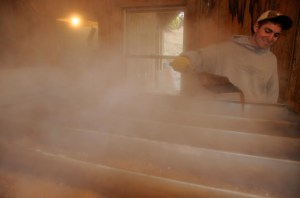 Colby is not only a friend but a trusted assistant in the Glabach sugarhouse